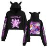 K-pop Истребители демонов Кошачьи ушки Модное худи Харадзюку Уличная одежда Осенний пуловер Милые укороченные топы для девушек Женское худи Повседневная верхняя одежда