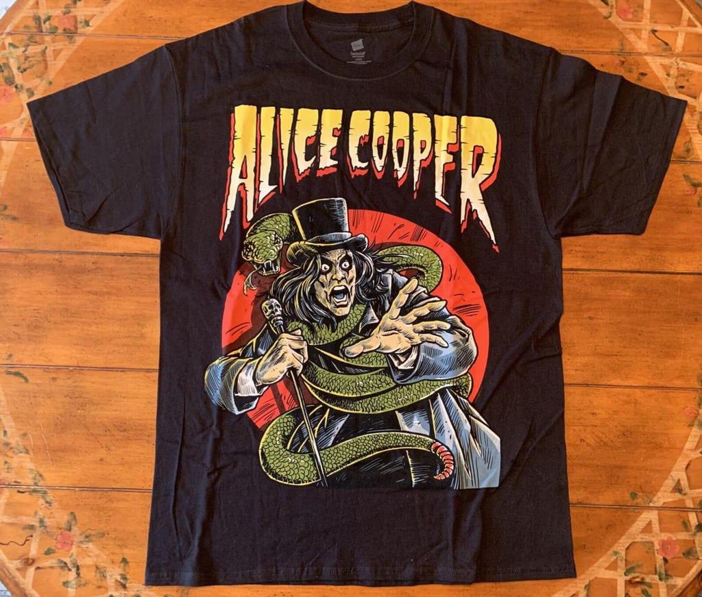 Vintage 1990s Witch and Snake Wand Alce-Coper Tour Album Black Short Sleeve Unisex Shirt S-5XL