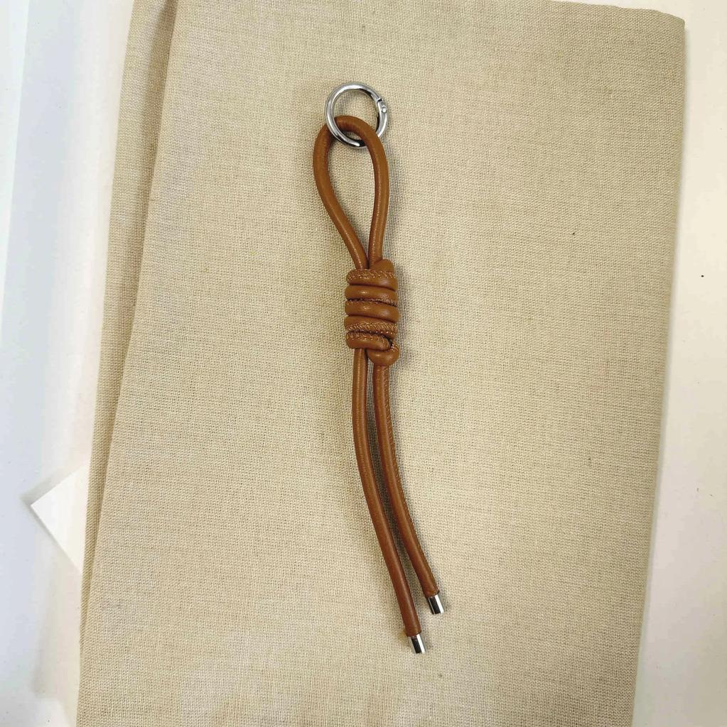 Красивый брелок с узлом из ПУ-шнура, однотонный, толстый, из ПУ-шнура, арт, с кольцом-застежкой, подвески для женской сумочки