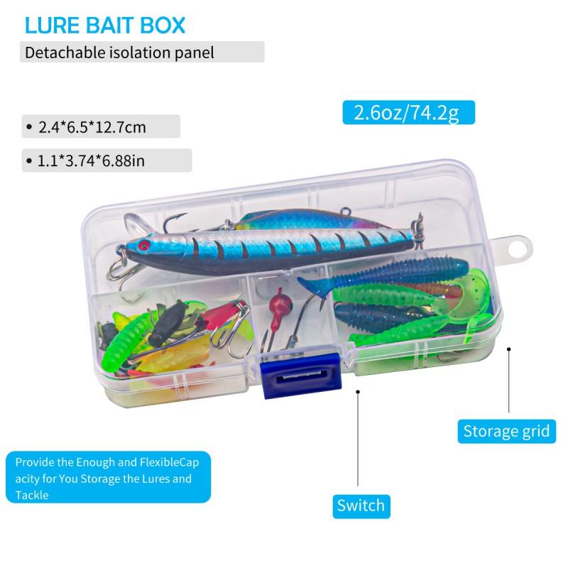 Fishing Lure Set Artificial Baits Minnow Spoon Soft Worms Hooks Freshwater Saltwater