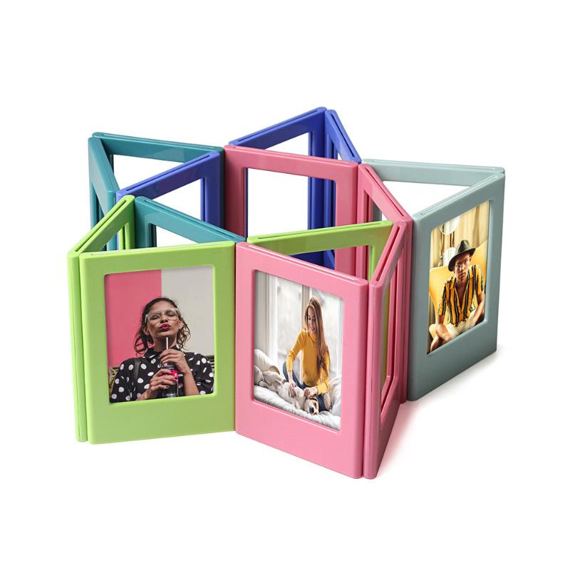 10PCS 3-Inch Magnetic Photo Frame Set Creative DIY Snapshots Display Stand Free Combination Fun Polaroid-Style Picture Holder