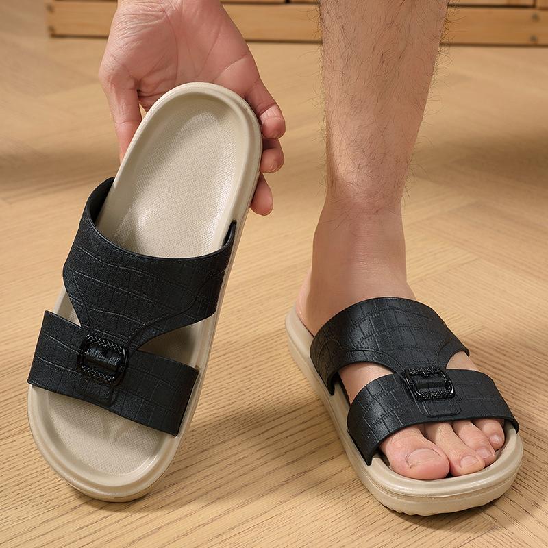 Мужские тапочки 2025 Новые домашние тапочки Летние сандалии с открытым носком для мужчин Уличные нескользящие пляжные тапочки Дизайнерские шлепанцы