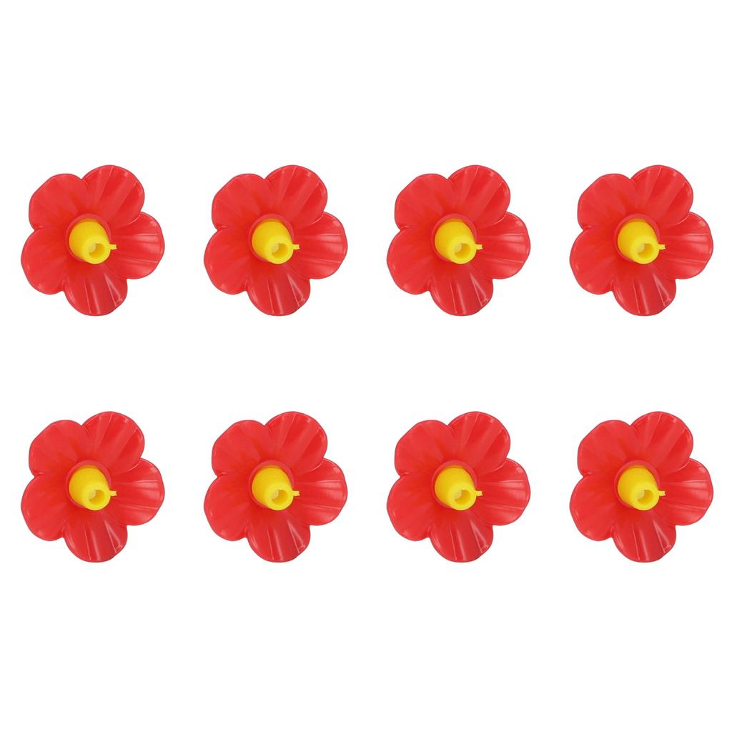 24pcs Hummingbird Feeders Replacement Flowers with Cleaning Brush for Outdoor Hanging Bird Feeder