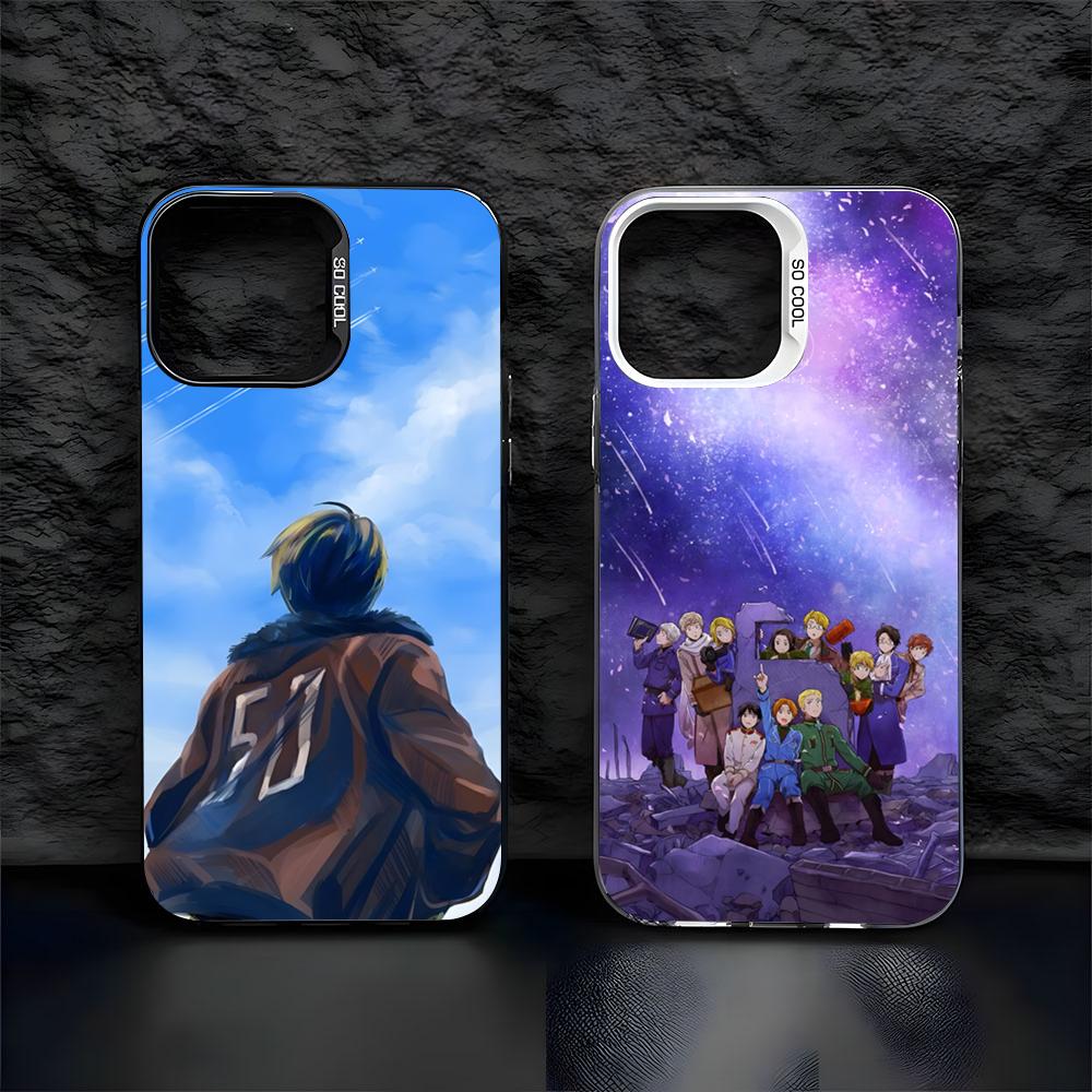 Чехол для телефона Hetalia Axis Powers для IPhone17 Air 16 15 14 Plus 13 12 11 Pro 7 8 XS Max XR Серебристый Черный Бампер