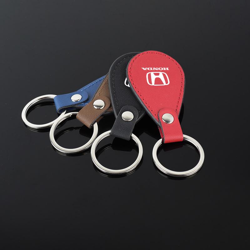 Leather Motorcycle Keychain Holder Keyring Pendant For Honda Mugen Power Civic Accords CRV Hrv Jazz CBR VTEC VFR Accessories IP8