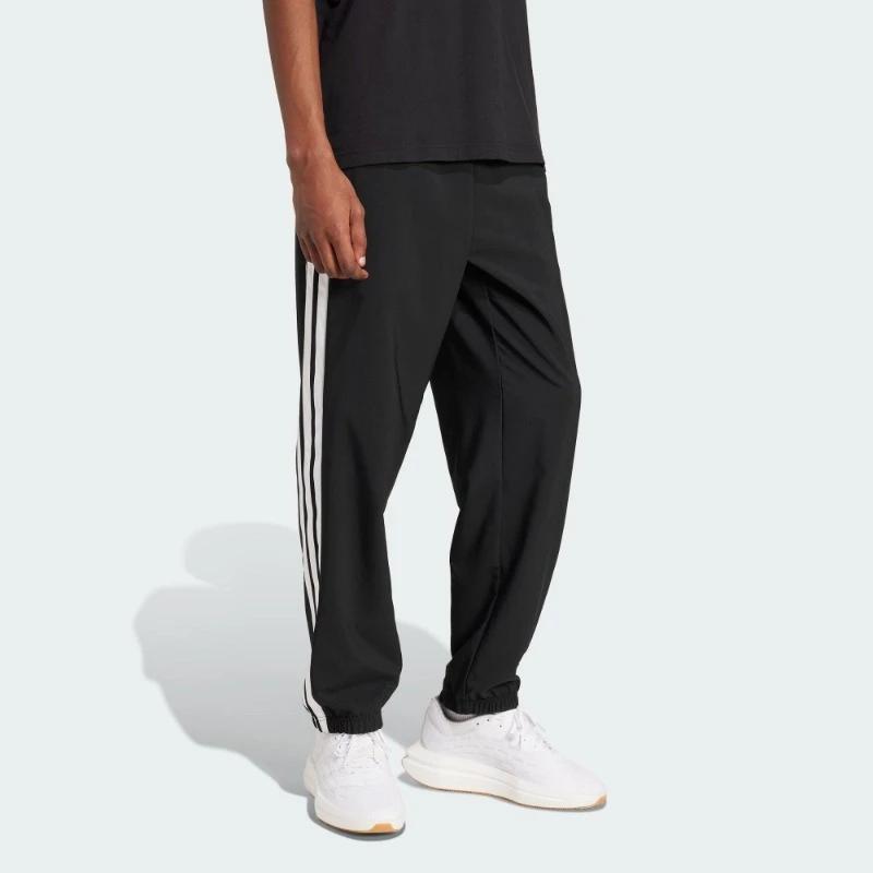 adidas Осень-зима 24 Повседневные минималистичные полосатые спортивные брюки унисекс низ черный KA8350