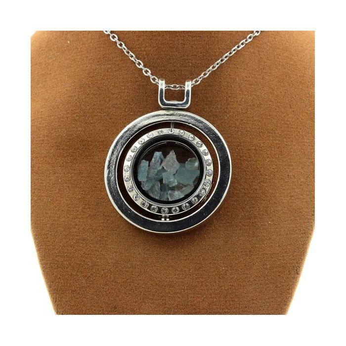 Stones and Minerals. Raw Aquamarine Necklace. Spherical Hourglass Model.