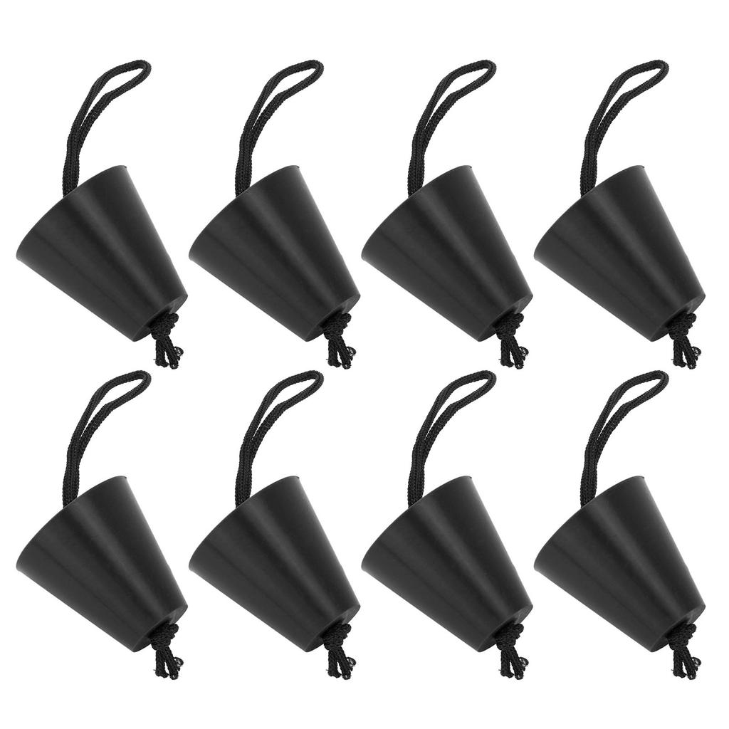 Набор из 8 шт. Заглушка для сливного отверстия каяка силиконовая пробка-заглушка с шнурком для каноэЧерный