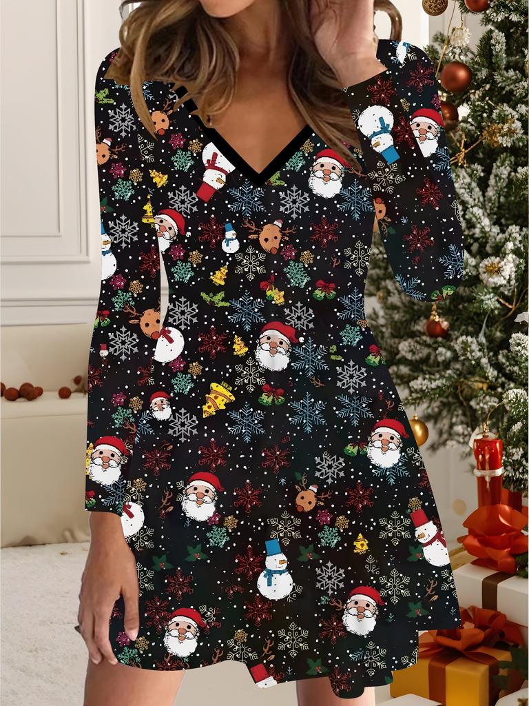 3D Printed Dress Exclusive Trendy Item for Women In Autumn & Winter Christmas Edition