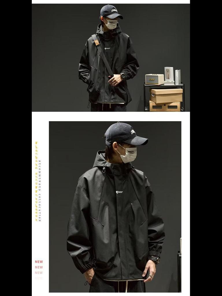 Мужская свободная куртка для альпинизма с капюшоном: Японская мода, американская повседневная мода, весна/осень
