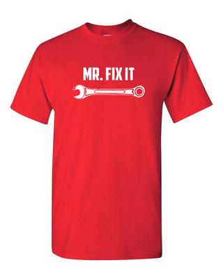 Футболка «Мистер Fix It», Футболка для механика, Футболка с автомобильной тематикой, Унисекс футболка