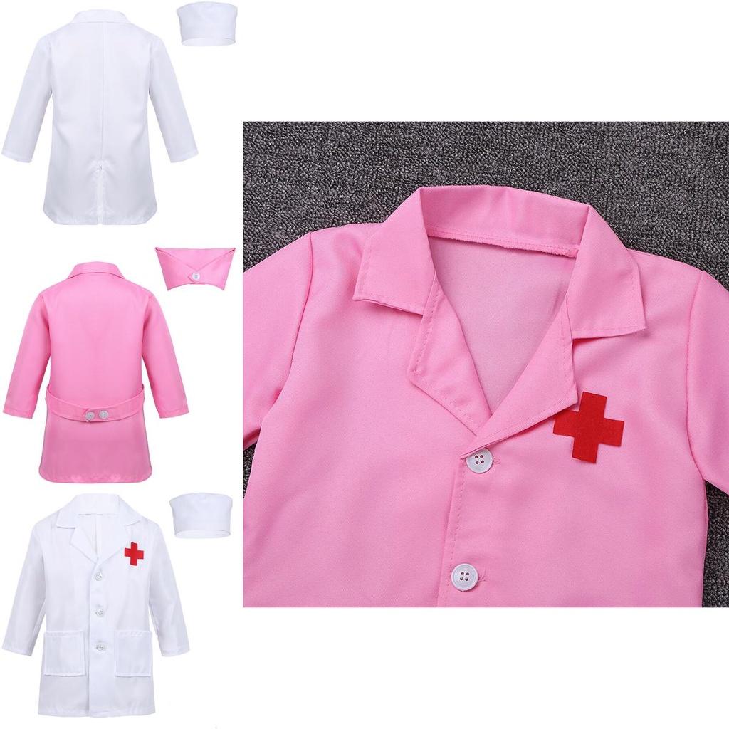 Стильный костюм доктора для детей с лацканами и застежкой на пуговицы для веселых игр