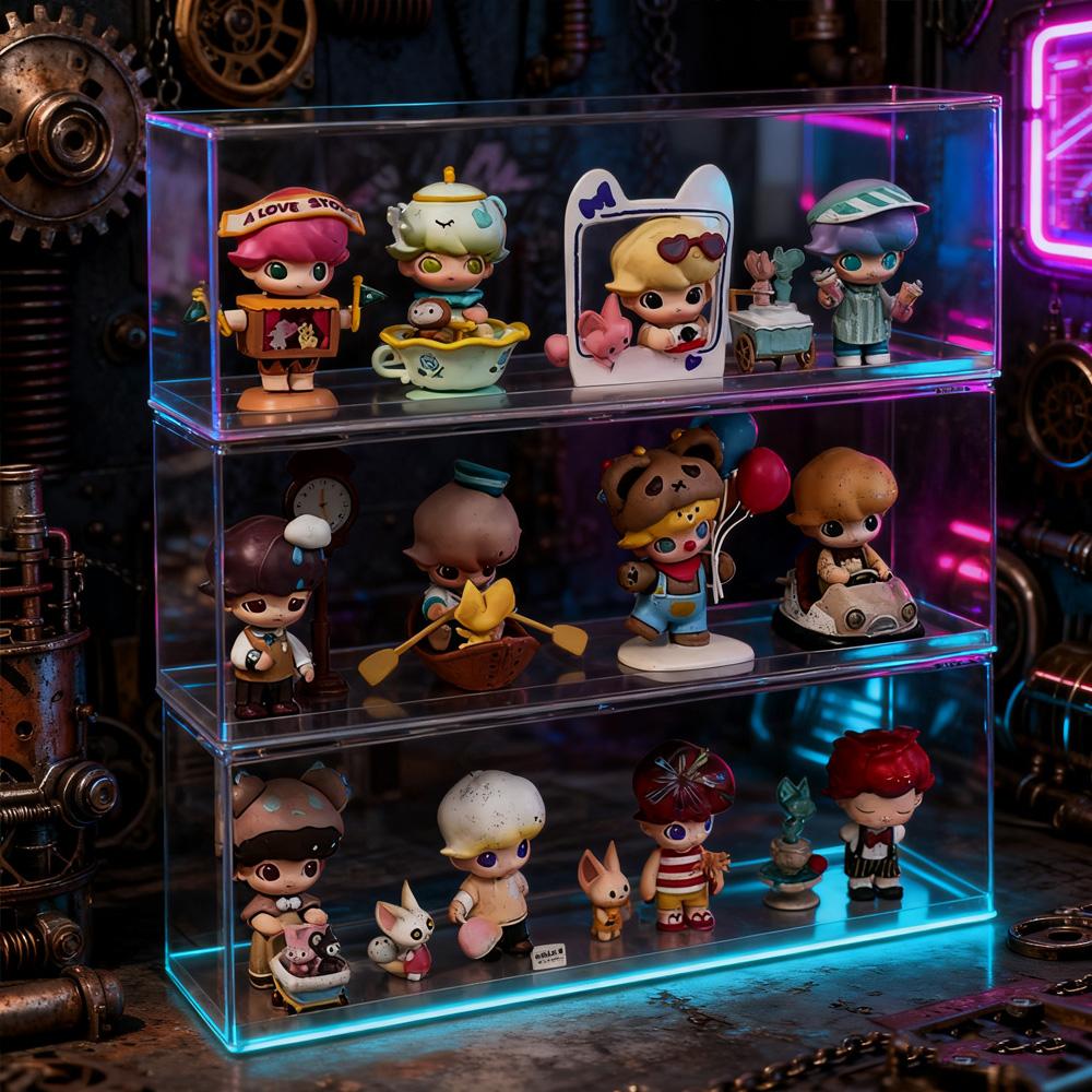 Премиальная коллекционная полка Пылезащитный дисплей для игрушек в слепой коробке Хранение 1/2/3 слоя на выбор