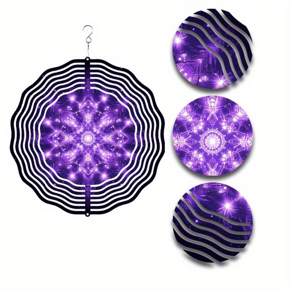 10-дюймовый ветряк-снежинка, подвесной декор, вращающийся на 360 градусов крюк, элегантная музыка ветра для сада, балкона, весны, лета