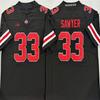 Embroidered Ohio State Buckeyes Football Jersey 33 Sawyer Mens Unisex Cotton Blend Sports Uniform Rugby Training Game Wear