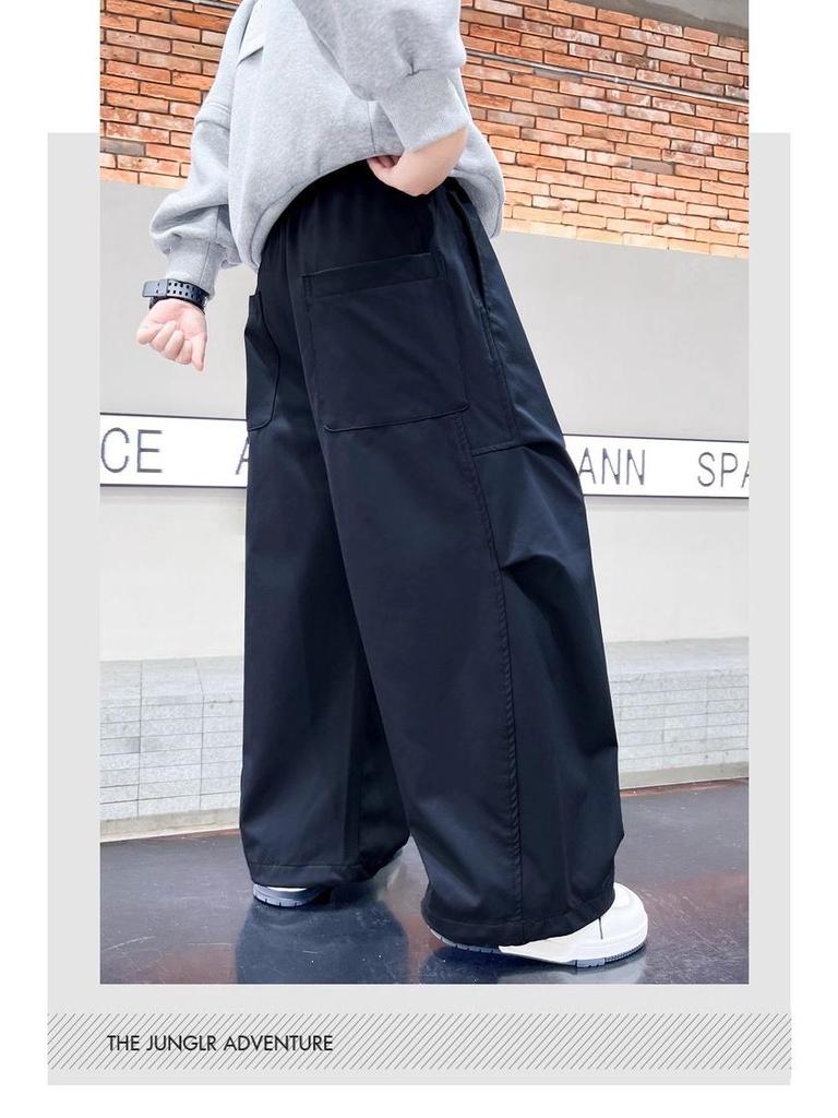 Мальчиковые брюки карго - Коллекция Осень 2025: Повседневные длинные брюки для детей среднего и старшего возраста