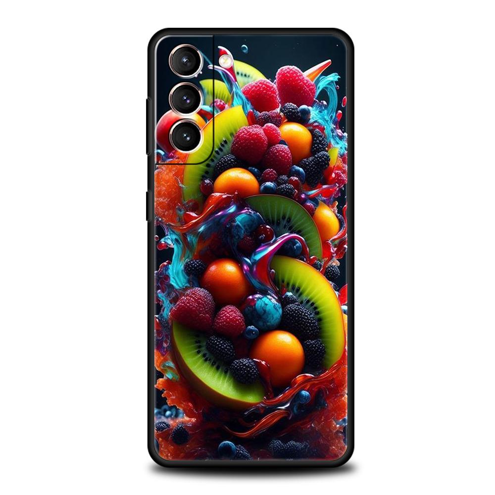 Мультяшный чехол для телефона с фруктами для Samsung Galaxy S24 S23 S22 S20 S21 FE Ultra S10 S10E S9 S8 Plus 5G Силиконовый чехол Capas Bags Fundas