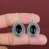 Серьги из черного оникса, серьги из стерлингового серебра 925 пробы, винтажные серьги, настоящие драгоценные камни, серьги ручной работы, абсолютно новые ювелирные изделия, подарки для женщин
