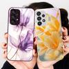 Фиолетовый Цветок Лилии Для Samsung Galaxy S23 Ultra 24 Plus S20 21 FE S25 Ultra A70 A72 73 51 52 53 Закаленное Стекло Чехол Для Телефона