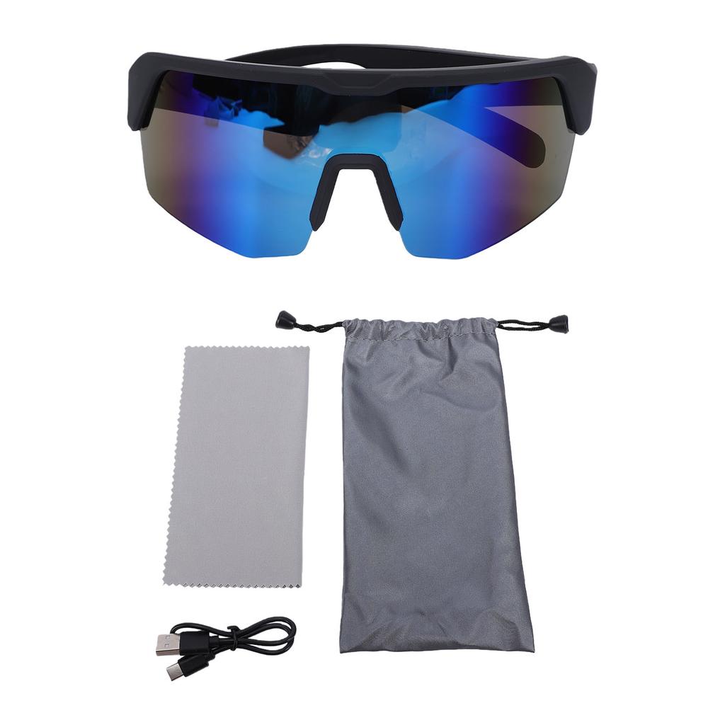 Sports Bluetooth Glasses Wireless Smart Cycling Sunglasses with Blue Polarized Lenses Built in Mic Speakers for Outdoor