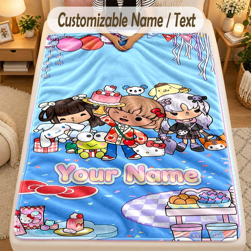 Flannel BlanketToca Boca Custom Name Text Personalized Soft Warm Throw Blanket Home Decor Gift