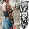 1 PC 480*170MM Full Arm Temporary Tattoo Sticker Sleeve Men Women Fashion Sexy Fake Tattoo Wolf  Lion Tiger Painting Tattoo Skull Angel Tattoo