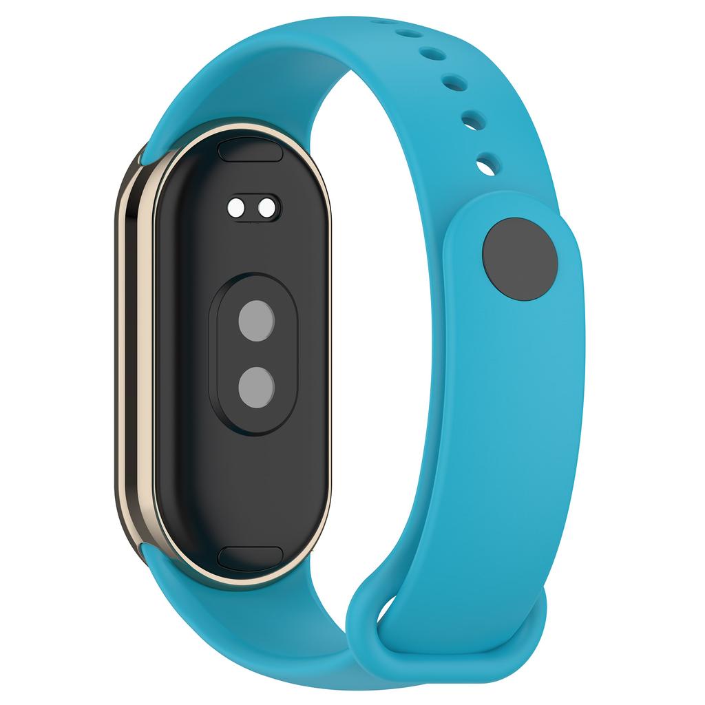 Для Xiaomi Smart Band 9 NFC/Band 9/Band 8 NFC/Band 8 Силиконовый ремешок для часов с металлическим коннектором