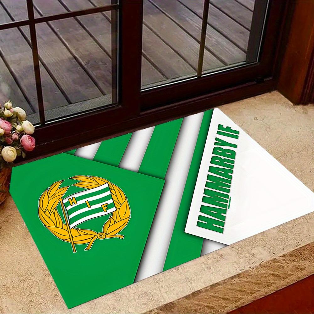 Логотип Hammarby If Антискользящий Прочный Полиэстер Домашний Декоративный Большой Размер Дизайн Логотипа Прочный Коврик Для Пола Для Гостиной Ресторана Прихожей Офиса