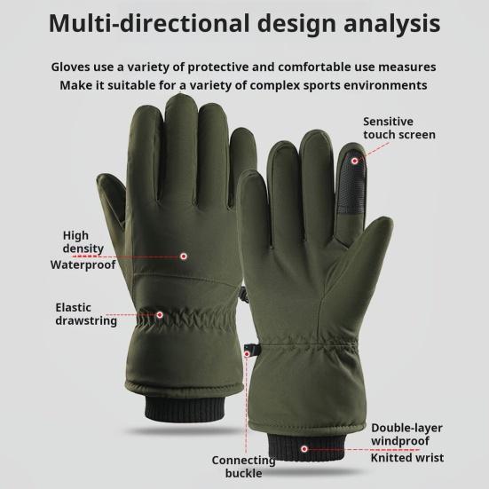 Зимние термоперчатки для женщин и мужчин, теплые ветрозащитные перчатки для активного отдыха с сенсорными пальцами для холода