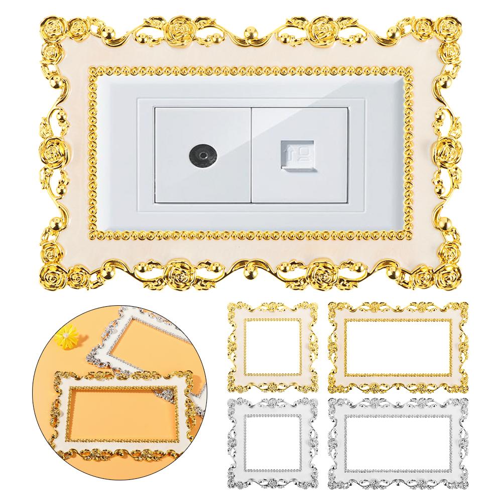 Rose Edge Resin Single and Double Light Switch Cover Home Decor Surround Socket Frame Wall Sticker