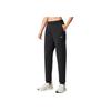 Li-Ning Comfortable Simple Versatile Casual Tapered Mid-Waist Knitted Sports Pants Women Bottoms Black AKYV140-1
