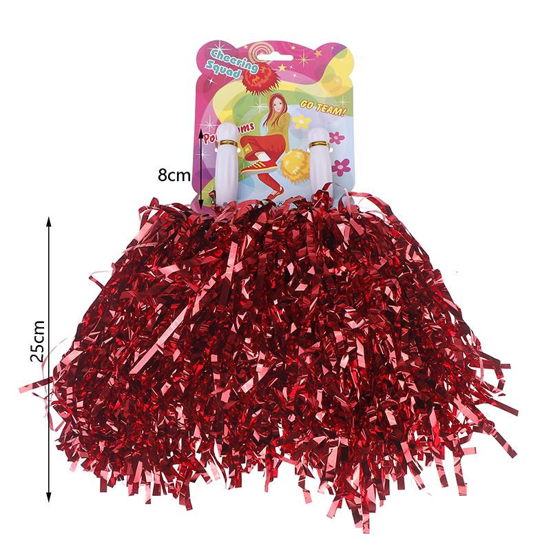 Stunning Pair of Non-Fading Metallic Cheerleading Pom Poms, Ideal for Kids and Adults, Brilliant for Sports and Dance Teams