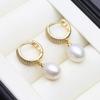 Earrings Original,18k Gold Plated Natural Freshwater Pearl Earring For Women Mother Anniversary Gift