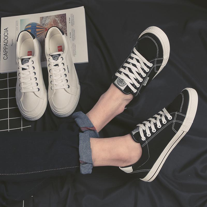 Универсальные низкие парусиновые модные мужские туфли повседневные спортивные туфли для сноубординга 2025 новые весенние модные туфли мужские черные тканевые туфли