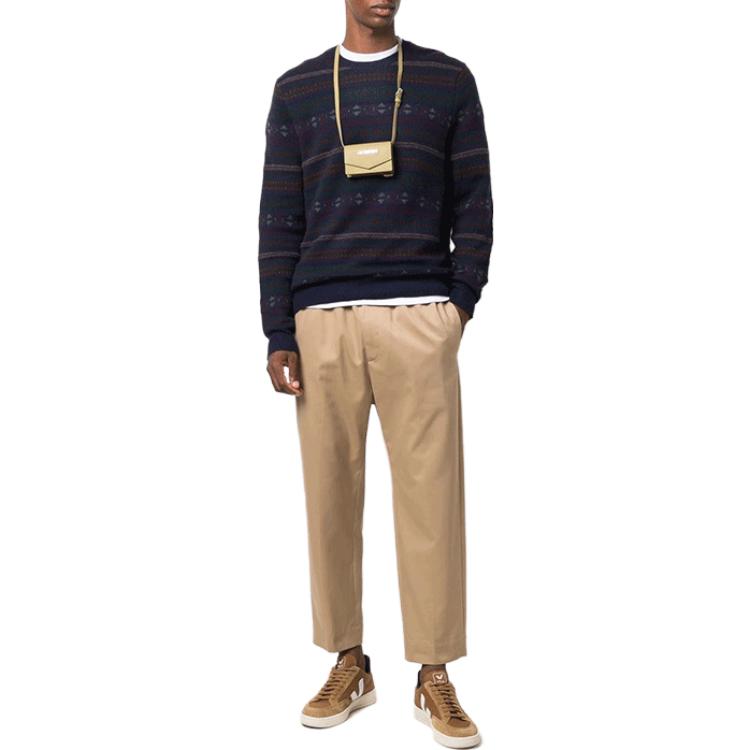 Polo Ralph Lauren FW21 Узор Жаккардовый Трикотажный Свитер Мужской Свитер Темно-Синий 710850019-001
