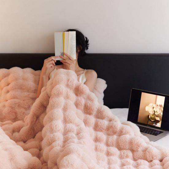 Роскошное бархатное одеяло, ультрамягкое микроволокно, мех кролика, двухстороннее плюшевое, комфортное, чистого цвета, супер теплое, для дивана, кровати, офиса, сна, зимнее одеяло