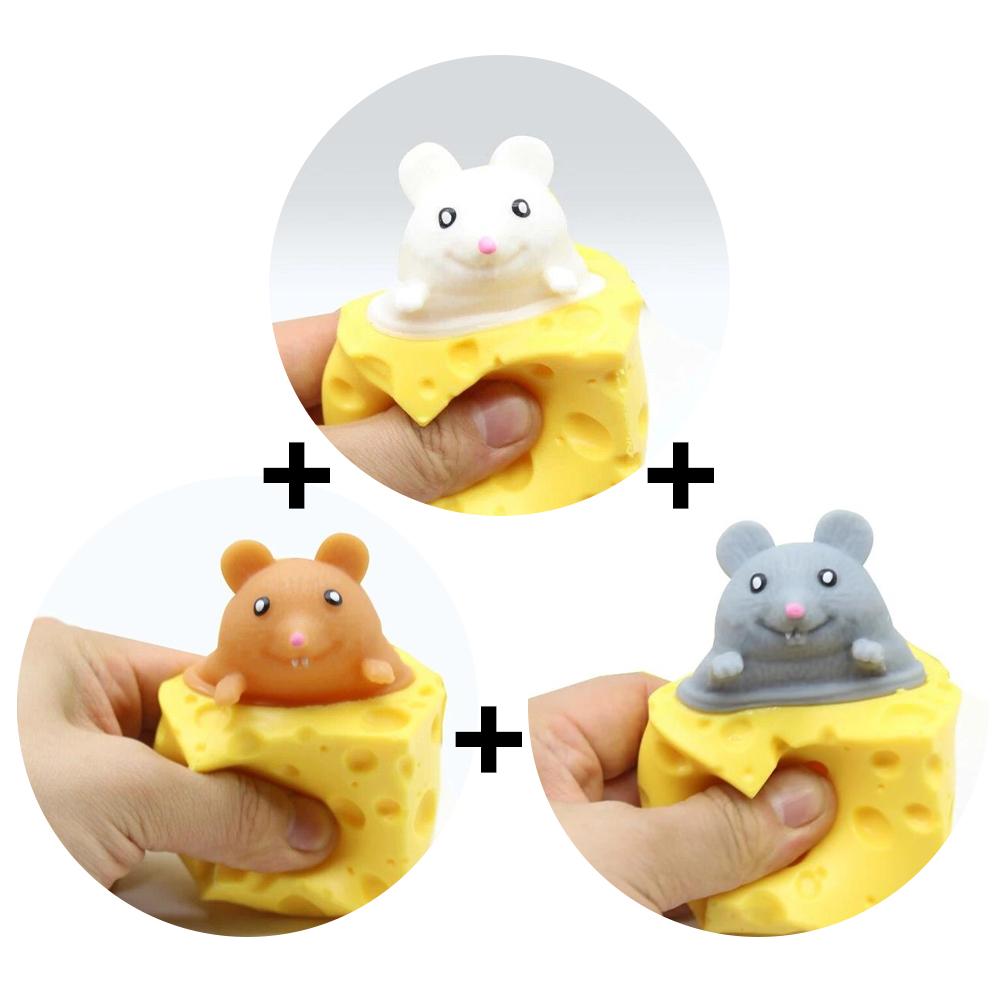 Всплывающая забавная мышь и сырный блок, антистрессовая игрушка, прятки, фигурки, снятие стресса, подарок для детей и взрослых