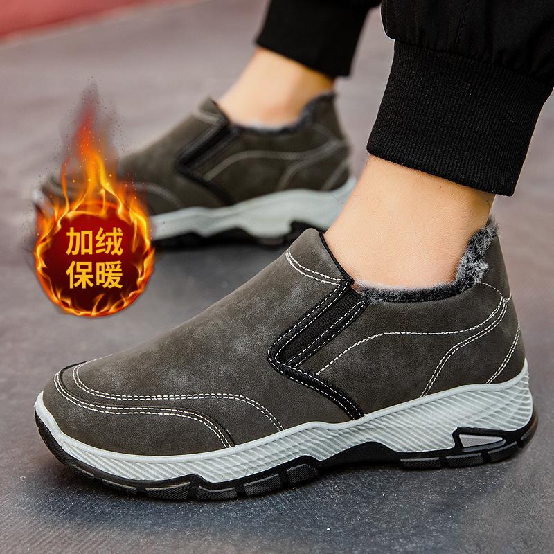 Men's shoes cotton shoes winter new velvet thickened breathable cotton shoes casual shoes men's shoes lazy shoes men