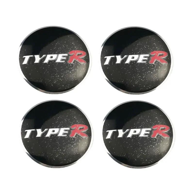 4PCS 56mm Car Badge Hub Cap Sticker Wheel Center Cover Decal Decoration For Honda Mugen TypeR Civic Accord Fit Jazz FIT HRV XRV