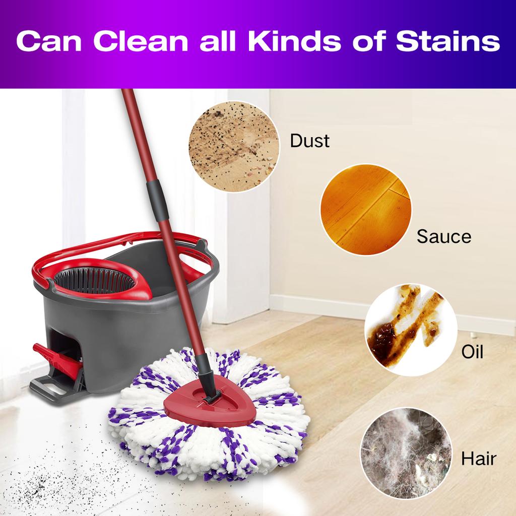 3/6 штук Сменная насадка для швабры, совместимая с Vileda Easy Wring Spin Mop, для сменных насадок из микрофибры O-Cedar