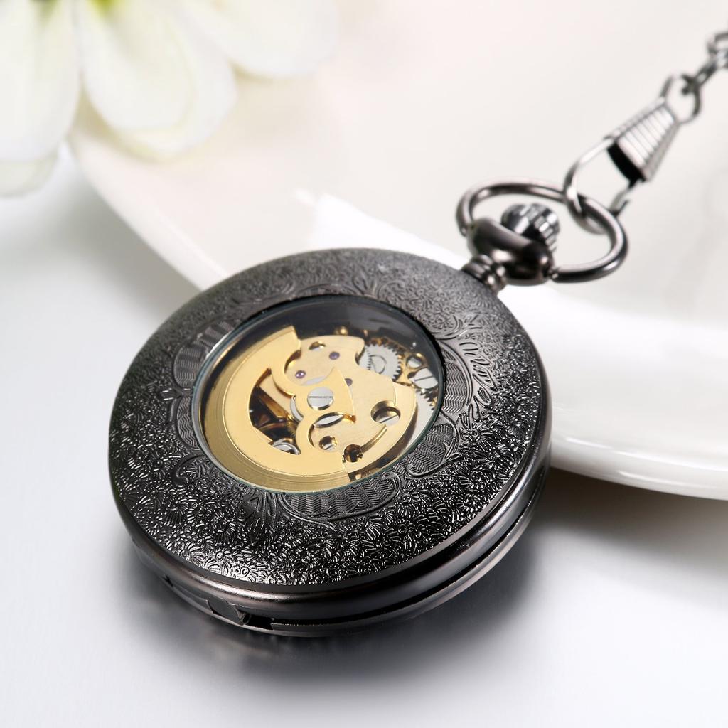 Retro Pocket Watch Automatic Pocket Watch Roman Dial Middle Century Items Unique Birthday Christmas Present Men's