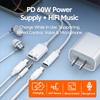 3-in-1 Audio Adapter USB C To 3.5mm Jack Type-C Charging 3.5mm Aux Cable For iPhone 15 16 Samsung Huawei Wired Headphone Adapter