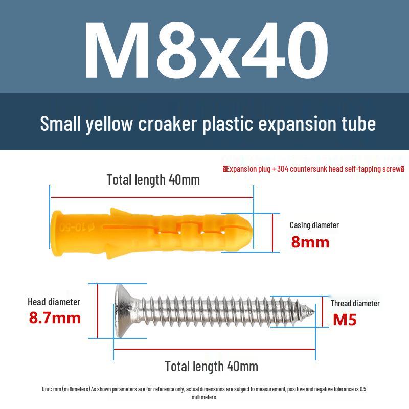 Маленькие Желтые Рыбки Пластиковые Дюбели M6-M10 с Резиновыми Пробками