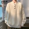 JEEP SPIRIT Men's Stand-Collar Pullover Sweater