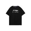 Li Ning Logo Print Letter Round Neck Pullover Short Sleeve T-Shirt Unisex T-Shirt Black YHST175-1