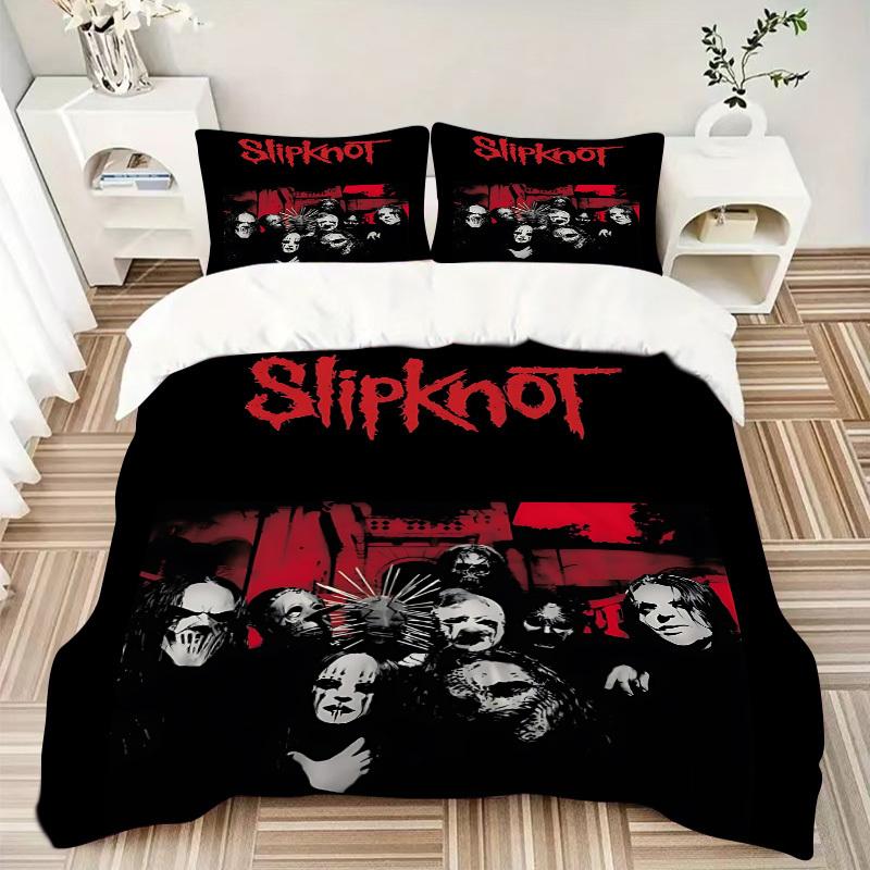 3 шт. Комплект постельного белья с изображением группы Slipknot - Four Seasons Home High, Машинная стирка, Покрывало с наволочками (Без наполнения) yy250909062