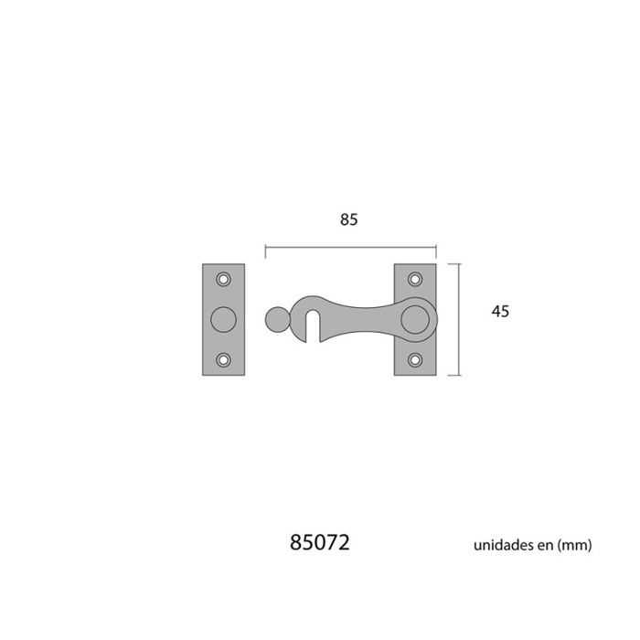 Loquet - EDM - 85072 - 8 cm - Fer chromé - Finition brillante