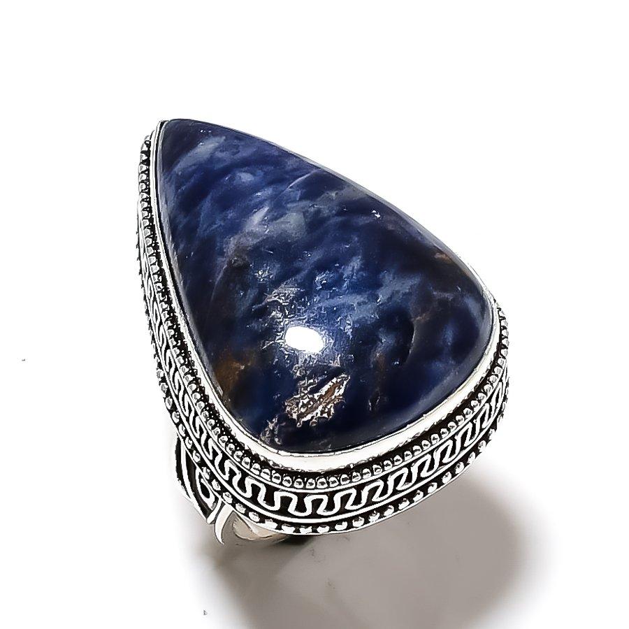 Sodalite Gemstone Handmade 925 Sterling Silver Gift Jewelry Ring Size 10 K1s02