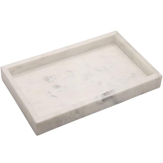 Высокий 12-дюймовый мраморный поднос для ванной комнаты, кухни, туалетного столика, каменного туалетного столика, органайзера