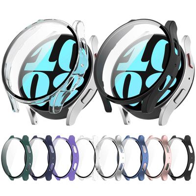 Защитный чехол от царапин + Защитная пленка для экрана Подходит для GalaxyWatch 6 Чехол Закаленное стекло Пленка Смарт-часы Жесткий чехол